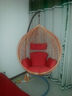 家友福 吊篮 室内户外休闲藤艺摇摇篮秋千挂椅 阳台卧室单人鸟巢懒人躺吊椅 原木色+大红沙发型坐垫 实拍图