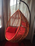 家友福 吊篮 室内户外休闲藤艺摇摇篮秋千挂椅 阳台卧室单人鸟巢懒人躺吊椅 原木色+大红沙发型坐垫 实拍图