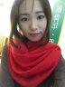 上海故事100%羊毛围巾女围脖女春秋季素色百搭纯色围巾夏天红色披肩生日 军绿 实拍图