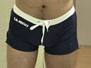 璐斯凯（LUSiKAi） 泳裤男士泳衣游泳裤平角男温泉低腰速干大码 深蓝色402 M (165/80) 实拍图