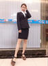 微羽轩小西装女职业装女装正装女套装修身西服外套女士工作服商务黑色西装 西装+裙（黑色2件套） L （建议100-110斤以内） 实拍图