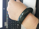 左传珠宝　和田青玉手镯子女士玉石首饰品墨青色和田玉手镯 加宽加厚玉手镯子 配证书 56-58mm 实拍图