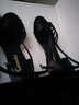 三沙（Sansha）拉丁舞鞋女中跟缎面交谊舞伦巴恰恰舞鞋缎带凉鞋女BR31016S 黑色-5.2cm 38 实拍图