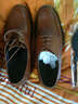 VQGT 春季头层牛皮商务正装大头皮鞋圆头英伦手工男鞋厚底耐磨增高 黄棕色   偏大一码 42 实拍图