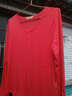 艾路丝婷新款T恤女长袖秋冬V领打底衫女士棉体恤TX3688 桃红色 170/92A/XL 实拍图