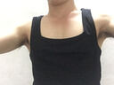 续点方领背心男 夏季大领口小背心纯色紧身修身健身马甲运动训练服 黑色 M (90-118斤左右)修身型 实拍图