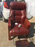 盛宁 老板椅真皮牛皮可躺办公椅按摩家用实木四脚大班椅书房会议椅子 棕色仿牛皮 不加脚踏 不加按摩 实拍图