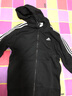 阿迪达斯 （adidas）羽绒服男装 25冬季新款运动服健身休闲连帽防风保暖时尚羽绒外套 黑色连帽/三条纹/绒子含量80%/主推 XL 实拍图
