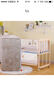 贝快乐婴儿床宝宝童床环保实木无油漆可侧翻与大人床合并、可变书桌 床+蚊帐+刺绣五件套+棕垫 A款  102*60*85 实拍图