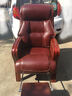 盛宁 老板椅真皮牛皮可躺办公椅按摩家用实木四脚大班椅书房会议椅子 棕色仿牛皮 不加脚踏 不加按摩 实拍图