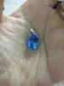 欧采妮（OUCERNY）7克拉托帕石吊坠18k玫瑰金彩色蓝色宝石锁骨链珠宝送情人节礼物 瑞士蓝18K白色 带银链 实拍图