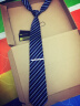雅西欧YACHIO 男士韩版商务正装条纹西装领带男8cm结婚新郎领带礼盒套装 间色蓝领带8cm 实拍图