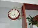 汉时（Hense）双面挂钟欧式现代田园客厅时钟创意时尚挂表中式简约石英钟HDS01 木色中号 实拍图