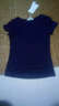 艾路丝婷夏装新款T恤女短袖上衣韩版修身体恤TX3560 深蓝色V领 S 实拍图
