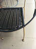 裕朝 藤椅 藤椅简易小藤椅子户外休闲椅阳台椅手工编制小椅子小藤藤编 黑色小号单钢筋(坐高24) 实拍图