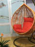 家友福 吊篮 室内户外休闲藤艺摇摇篮秋千挂椅 阳台卧室单人鸟巢懒人躺吊椅 原木色+大红沙发型坐垫 实拍图