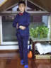 ELPA儿童西服套装男童小西装外套中大童花童礼服男孩格子钢琴演出服装 中蓝橘格2件套：外套+裤子 160码 身高150-160cm 重92-100 实拍图
