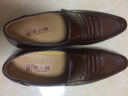 老人头皮鞋男冬季新款亮皮男士商务正装鞋尖头真皮透气婚鞋男鞋 套脚平跟款-棕色 43 实拍图