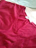 艾路丝婷T恤女新款夏季女装上衣女士短袖V领体恤打底衫 酒红色 185/104A/XXXXL 实拍图