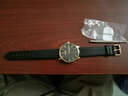 维途薄型柔软真皮表带男女手表带 牛皮平纹适用于CK罗西尼阿玛尼DW 黑色-黄金色扣 20MM 实拍图