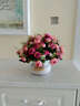 LmDec.玫瑰整体花艺插花套装仿真花摆件 干花假花绢花客厅装饰花摆设 茶苞款粉色 提篮 实拍图