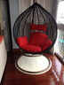 家友福 吊篮 室内户外休闲藤艺摇摇篮秋千挂椅 阳台卧室单人鸟巢懒人躺吊椅 黑色+大红沙发型坐垫 实拍图