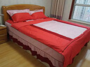 星晨（XING CHEN）版简约床上用品四件套纯棉全棉床裙款防滑床罩被单被套 罗马巨风砖红色四件套 1.8m床（200*230cm被套） 实拍图