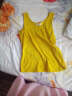 艾路丝婷背心女夏装新款纯色女士无袖衫打底衫吊带小背心TX6051 黄色 XL 实拍图