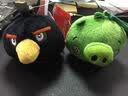 经典版Angrybirds 愤怒的小鸟 2.5寸毛绒公仔（带塑料挂钩）绿猪 实拍图