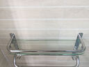 杰沙朗不锈钢置物架浴室挂件毛巾架卫生间玻璃卫浴置物架五金壁挂件 1301单层双杆带钩 510MM 实拍图