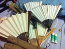 中宣堂（zhongxuantang） 扇子古风 折扇空白宣纸扇面扇子定制竹 苏扇可拆卸毛笔书法国画 苏工玉竹8寸  27CM   配扇盒+扇袋 实拍图