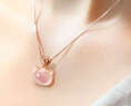 米芙诺 925银玫瑰金锁骨项链女天然粉水晶苹果love芙蓉石吊坠圣诞节送女友 苹果love玫瑰金色 实拍图