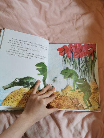 家里有很多本李欧里奥尼的书了，趁着这次京东活动又入手了这本《一只神奇的蛋》我觉得李欧里奥尼的书能 从很多方面打开孩子的脑洞，比如这本小青蛙发现一只青蛙的蛋这本书，一只小青蛙对什么都好奇，发现了一颗蛋，但是他们没有见过鸡也没有见过鳄鱼，把孵出来的鳄鱼当作小鸡了，还一直叫小鸡小鸡，最后小鳄鱼和妈妈在一起鳄鱼妈妈叫小鳄鱼了青蛙还是顽固不化嘲笑别人是错的，我觉得这可以和孩子在轻松的氛围里告诉孩子什么是对的什么是错的，轻松愉快的告诉孩子应该怎么做。