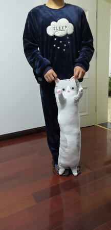 当时拍的时候觉得还挺长的，拿回家和儿子一比，好短呀，下回买个长的，抱着也太瘦了，再胖一圈就好了