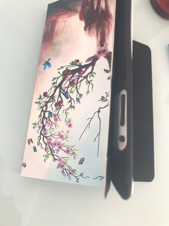 非常好?，图案漂亮，皮套也柔软，卡进去刚刚好，店家非常贴心，专门电话询问了apid的型号，然后才发的货，发来的老款非常合适，就像量身定做的一样。