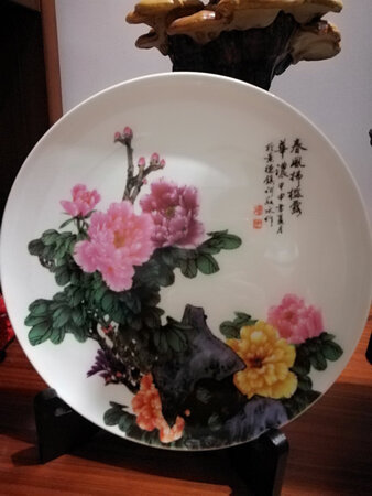 很漂亮的盘子啊?和商家介绍的一样～物流也很快