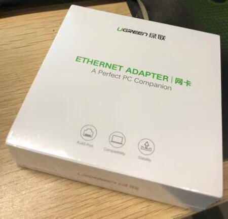 Usb 家里笔记本没有网线插口，所以买了个这个转换器，物流还是相当快的，没两天就送到了，绿联的包装袋也是有自己特色，回来直接插上就能用，没什么网络波动，还可以，正常打英雄联盟都可以，在绿联买了好几次了，还不错，有需要再看看。