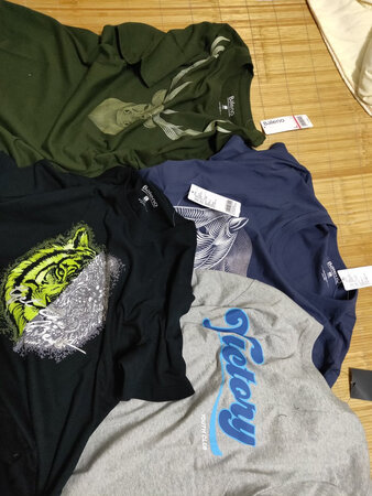 一下买五件衣服，超便宜，全纯棉面料，穿着舒服合身。物美价廉。