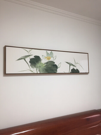 好，放在卧室里的，本来想买那个红色荷花的，爱人说还是买这个颜色的，结果这个颜色，感觉更好些。还没挂，看图看不懂，等下安装