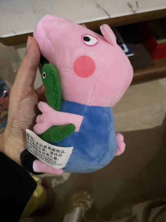 发货物流都挺快的，很可爱的乔治弟弟哈哈，实物和图片一样没有差别，手感不错绵绵的，质量挺好的，希望小北鼻也喜欢乔治弟弟~