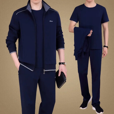 给老爸买的，老爸选的深蓝色很喜欢，衣服质量很好，面料很舒服很柔软，穿上帅帅的