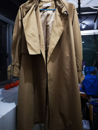 衣服的做工很细没有线头。质量不错。颜色偏卡其色，比图片颜色深点。春秋天穿没有问题。