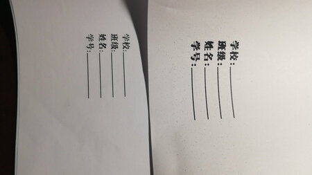 真得！！太差了！！！太差了！！！！那张白纸是白色的吗？！！！！不得不重新买！！！字迹模糊！！！！没有比较就没有伤害！后来不得不重新买的，真的，开学了，用这种质量来糊弄我们，太耽误时间了！！！也太过分了！！！