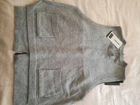 衣服颜色如果再深一点点就更好看了。这件背心可以随意搭配打底衫，很方便。