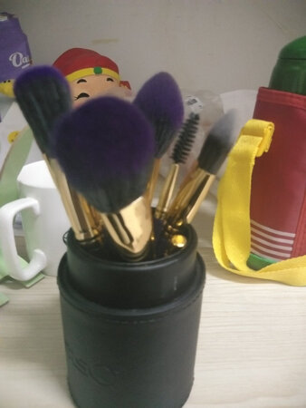 刷子很喜欢，就是毛稍微有点硬，不过还好，抓粉能力强，喜欢，颜色也很不错，还送了化妆棉