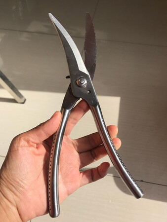 特意用过才来评价，产品质量非常好，剪了一只鸡，对于女士来说有点吃力。