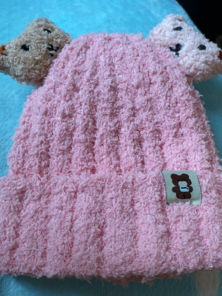 G.DUCKKIDS婴儿帽子围巾6-12个月秋冬男女儿童宝宝帽子两件套装保暖护耳毛绒 粉色 6个月-3岁(参考头围42-50cm) 晒单实拍图