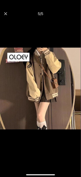 OLOEY秋季女生外套女春秋学生高中生初中生棒球服秋天衣服韩版宽松短款少女中学生女孩新款时尚夹克 晒单实拍图