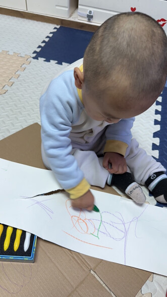 蒙玛特(Mont Marte)不脏手蜡笔36色 儿童涂色玉米蜡笔 幼儿园宝宝绘画油画棒可水洗彩笔套装MMKC0263CN 晒单实拍图