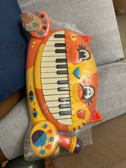 比乐B.早教音乐玩具男孩女孩可录音大嘴猫琴电子琴带麦克风生日礼物 晒单实拍图